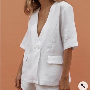 Posse Amoux Vest Linen Short Sleeve Blazer